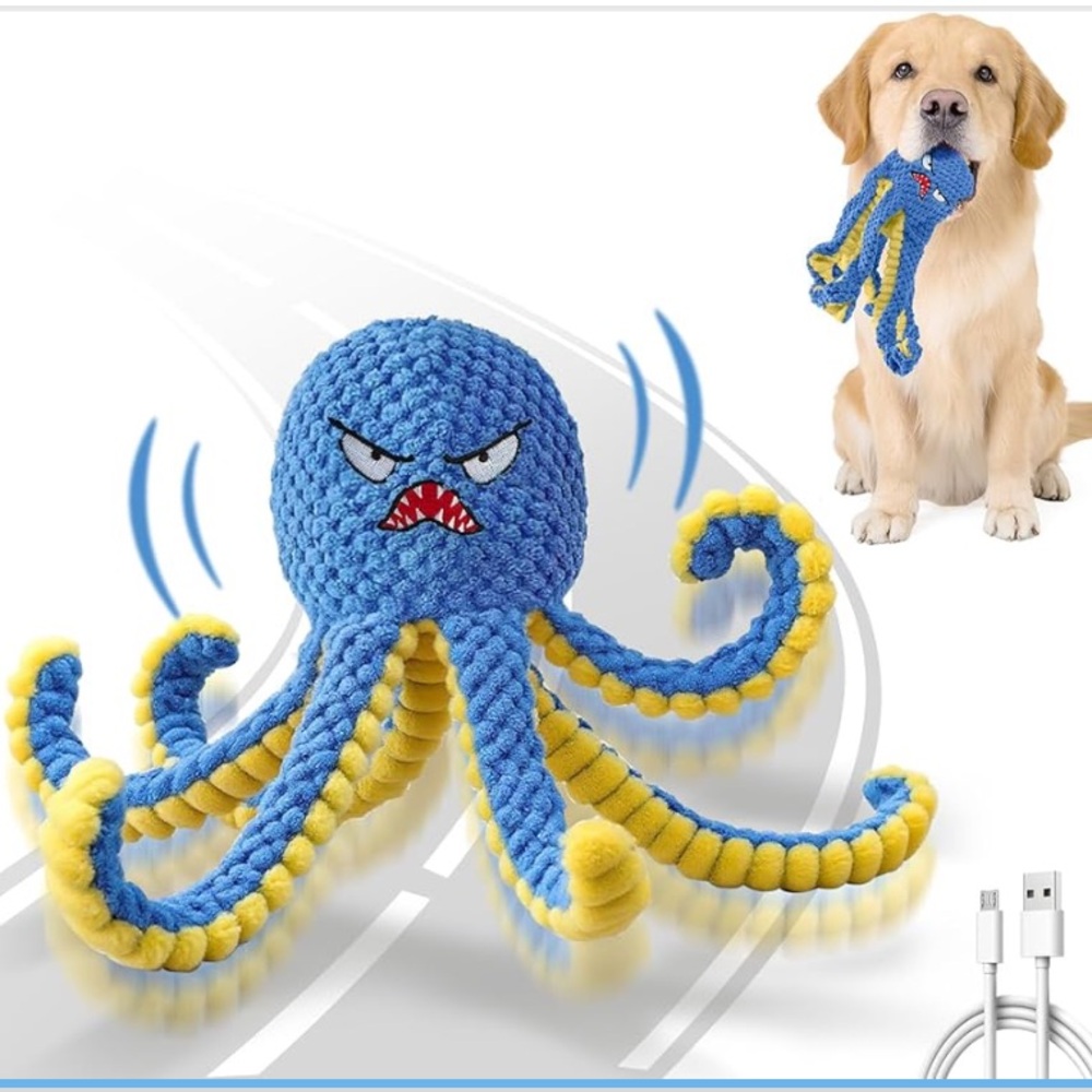 Interactive Moving Octopus Dog Toy – Durable Plush for Fetch & Tug